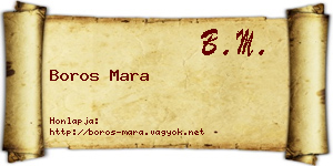 Boros Mara névjegykártya